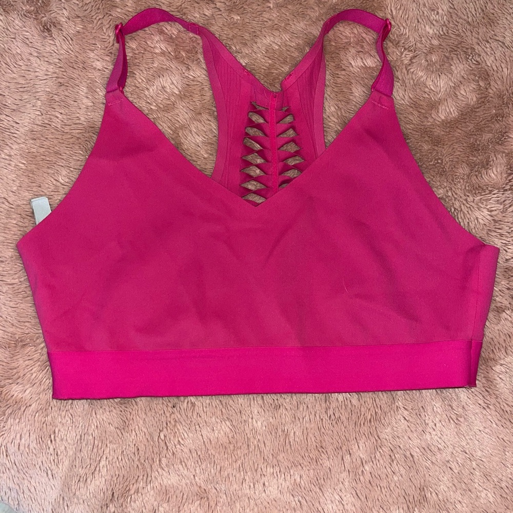 Women's Victoria Sport Pink Lace-Up Sports Bra